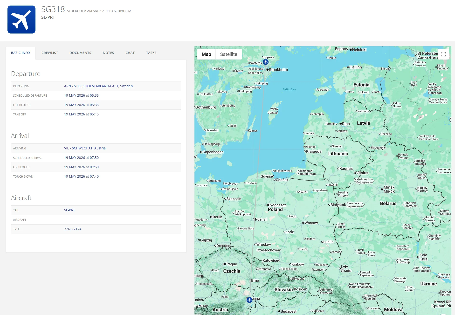 CrewApp-LIVE operations view